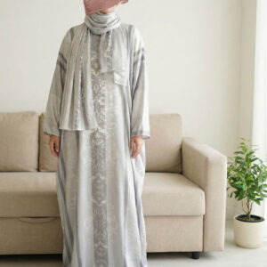 Premium Treated Satin Isdal - Gray