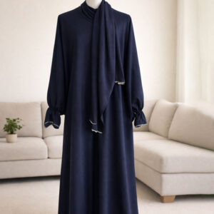 Elegant Navy Blue Cotton Isdal - Crochet