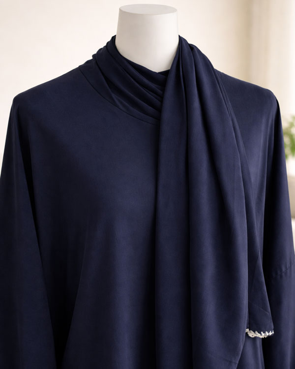 Elegant Navy Blue Cotton Isdal - Crochet - Image 3